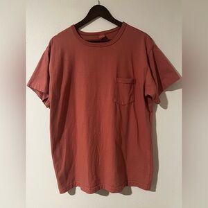 3SIXTEEN GARMENT DYED POCKET T-SHIRT - FADED PINK 2XL